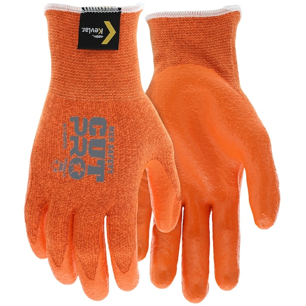 Guantes de Seguridad Mcr, Kevlar Naranja/Espuma de Nitrilo Naranja XS, Paquete de 12 - 9178NFOXS