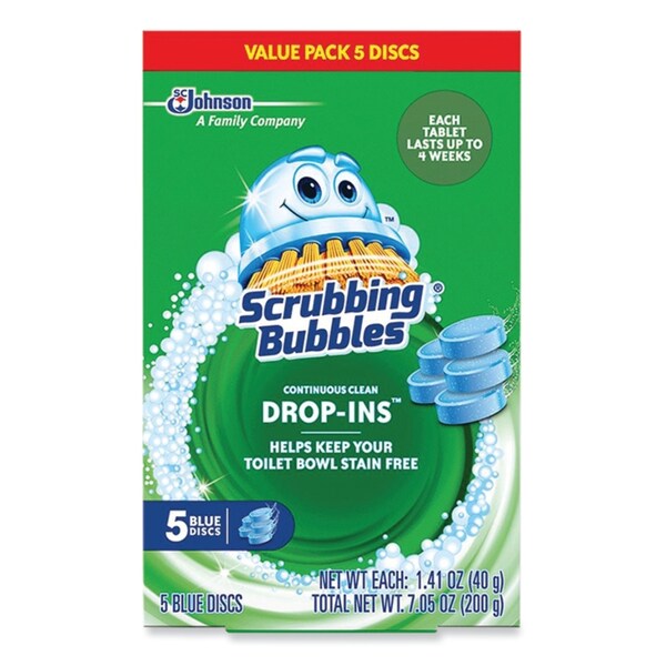 Pastillas de limpieza para inodoro Scrubbing Bubbles Drop-Ins, tabletas de 1.41 oz, paquete de 5 - 307946