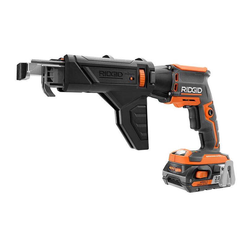 Atornillador inalámbrico de yeso RIDGID 18V sin escobillas con aditamento de collated (sólo herramienta) - R86630B