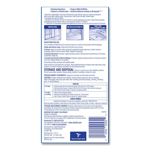 Limpiador de Espuma Potente para Baños Lysol, Aerosol de 24 oz - 19200-02569