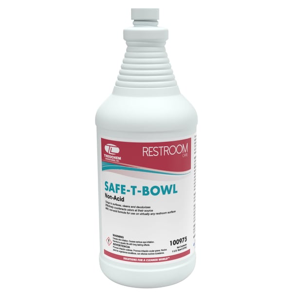 Theochem SAFE T BOWL - 12/1 QT CASE, Limpiador para taza de baño sin ácido, 12PK - 100975-99990-1Q
