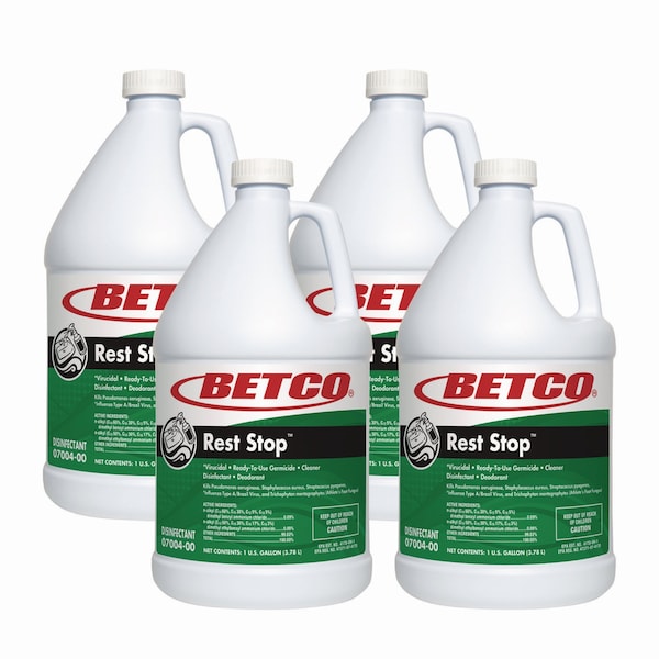 Limpiador de baño y sanitario sin ácido Betco Rest Stop, fragancia floral fresca, botella de 1 galón, 4PK - 700400