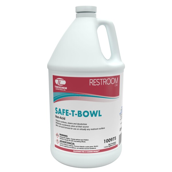 Theochem SAFE T BOWL - 4/1 GL CASE, limpiador de tazas de baño sin ácido, 4 paquetes