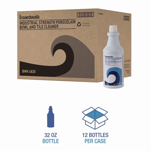 Limpiador de tazones y baldosas de porcelana Boardwalk Industrial, aroma floral, 32 oz, paquete de 12 - 032500-12ESSN