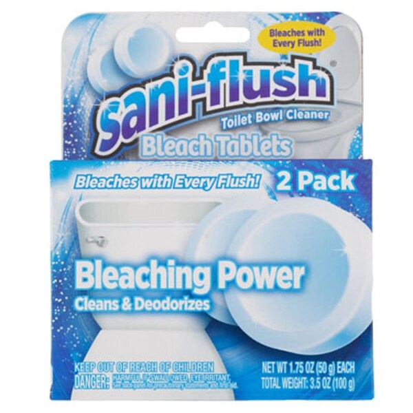 Regent Products 2 Count Bleach Tablets Saniflush Limpiador de tazón de inodoro con PDQ - 2-6 Piezas - 739596