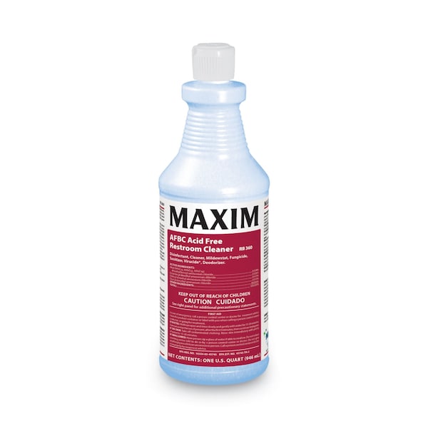 Limpiador para baño sin ácido AFBC Maxim, aroma fresco, botella de 32 oz, paquete de 6 - 036000-86