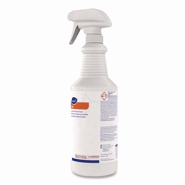 Limpiador espumoso para baños ácido Diversey, aroma fresco, botella rociadora de 32 oz, PK12 - 95325322