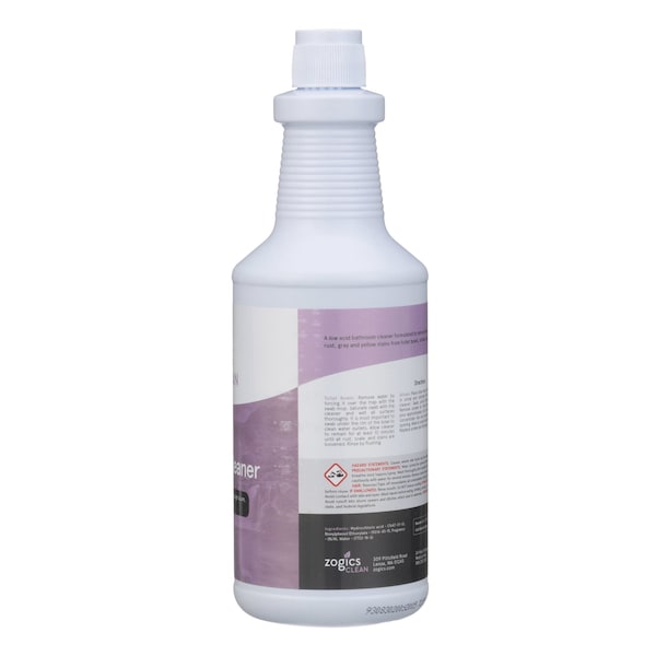 Limpiador para taza de baño de bajo ácido Zogics, 32 oz - CLNBB32RU
