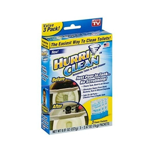 Limpiador de tanque de inodoro automático Deluxe Hurriclean Nuevo y Mejorado, 3 unidades