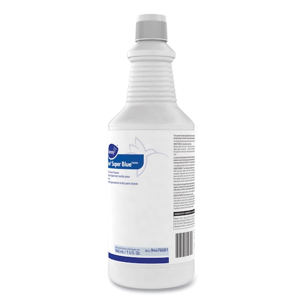 Limpiador de tazón ácido suave Crew Super Blue de Diversey, cítrico, botella de 32 oz, PK12 - 94476081