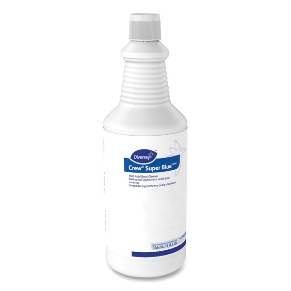 Limpiador de tazón ácido suave Crew Super Blue de Diversey, cítrico, botella de 32 oz, PK12 - 94476081