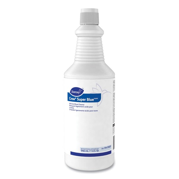 Limpiador de tazón ácido suave Crew Super Blue de Diversey, cítrico, botella de 32 oz, PK12 - 94476081