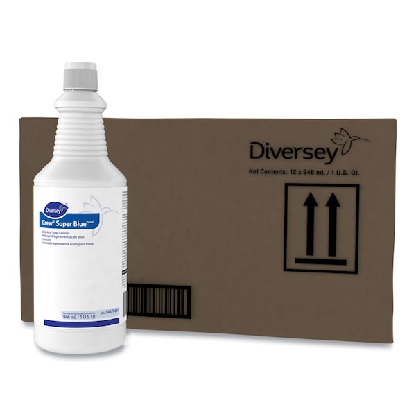 Limpiador de tazón ácido suave Crew Super Blue de Diversey, cítrico, botella de 32 oz, PK12 - 94476081