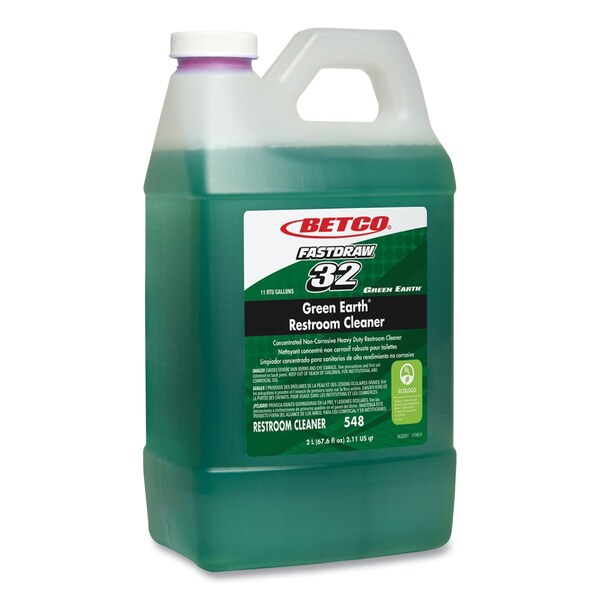Betco Fastdraw 32 Limpiador de baños Green Earth, Cítricos Florales, Botella de 2 L, 4PK - 5484700