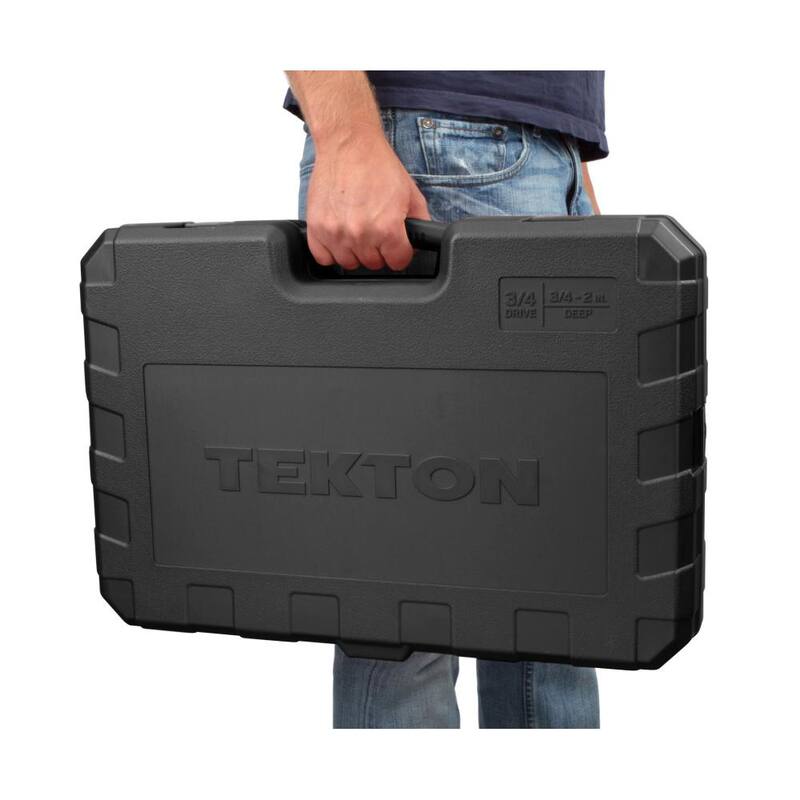 Juego de Llave de Matraca y dados profundos de 6 puntas TEKTON de 3/4 pulgadas a 2 pulgadas (25 piezas) - SKT35106