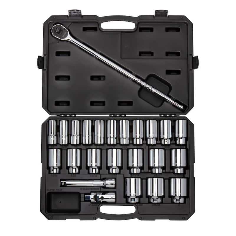 Juego de Llave de Matraca y dados profundos de 6 puntas TEKTON de 3/4 pulgadas a 2 pulgadas (25 piezas) - SKT35106