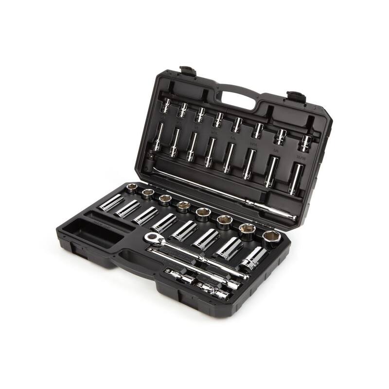 Juego de llaves y trinquete TEKTON de 1/2 pulgada con 6 puntos, 38 piezas (3/8 - 1-5/16 pulgadas) - SKT25101