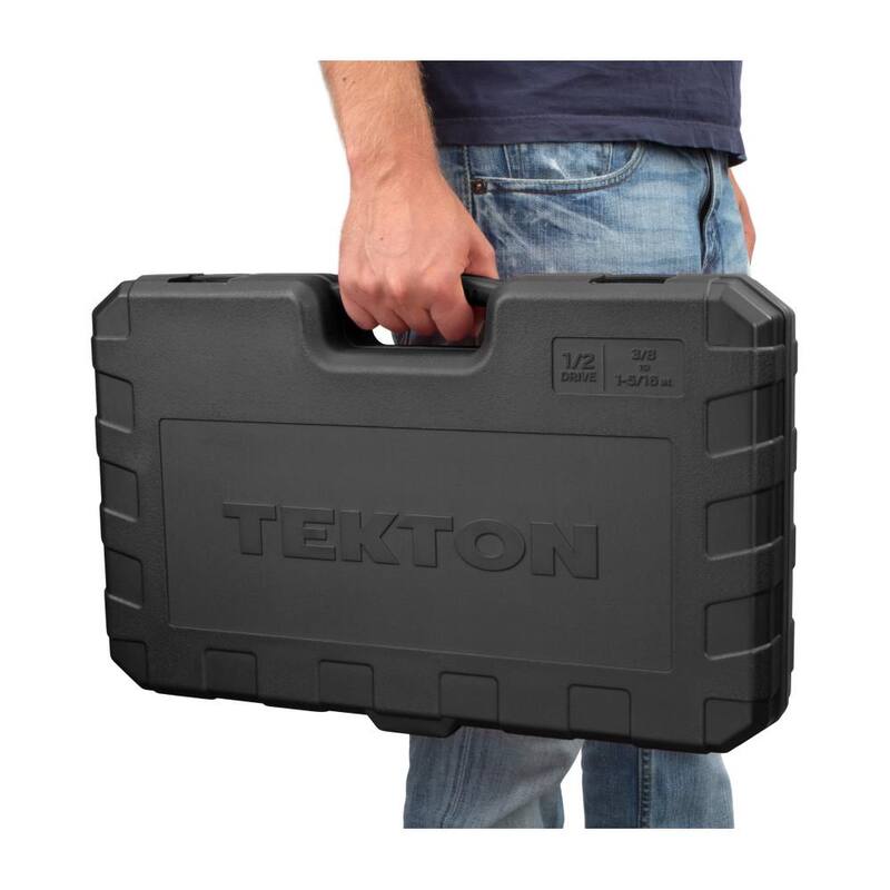 Juego de llaves y trinquete TEKTON de 1/2 pulgada con 6 puntos, 38 piezas (3/8 - 1-5/16 pulgadas) - SKT25101