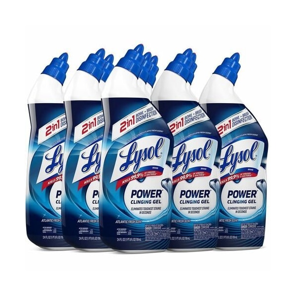 Limpiador de tazas de baño Lysol, 24 oz, azul, paquete de 9 - RAC98012CT