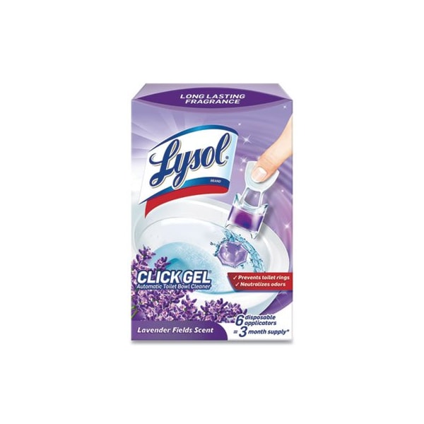 Lysol CLICK GEL Limpiador Automático de Tazón de Baño, Campos de Lavanda, 6 unidades por caja, 4 cajas por cartón, PK24 - 89060CT