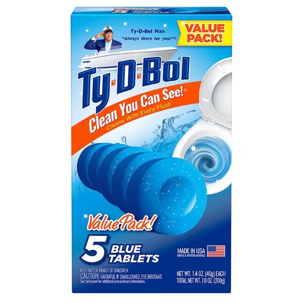 Tableta Limpiadora Automática para Taza de Baño Ty D Bol 7 oz con Aroma a Pino Azul, 10PK - 1699644