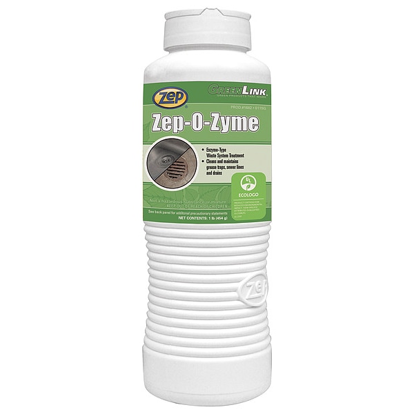 Tratamiento para Trampa de Grasa Zep, Botella de 1 lb, Polvo, Beige, 12 PK - 168209
