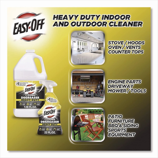 Easy-Off Limpiador/Degrasador Heavy Duty, Botella de 32 oz con Gatillo, Líquido, Transparente, 6 Piezas - 62338-99624