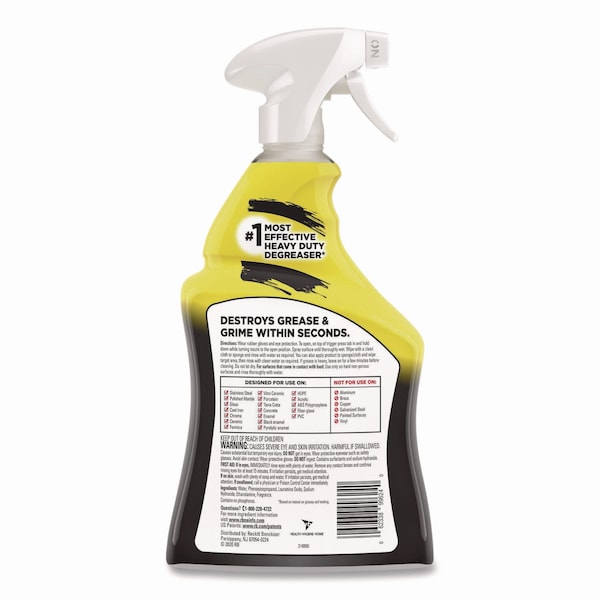 Easy-Off Limpiador/Degrasador Heavy Duty, Botella de 32 oz con Gatillo, Líquido, Transparente, 6 Piezas - 62338-99624