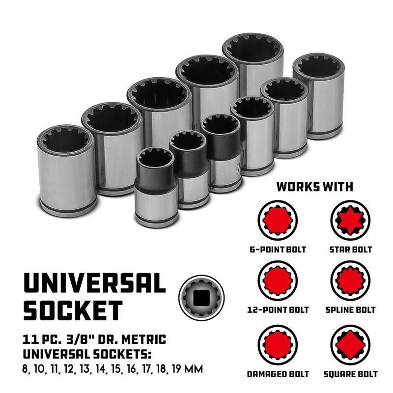 Juego de 81 piezas de Powerbuilt para soluciones de enchufes y puntas para sujetadores especiales y dañados - 240152