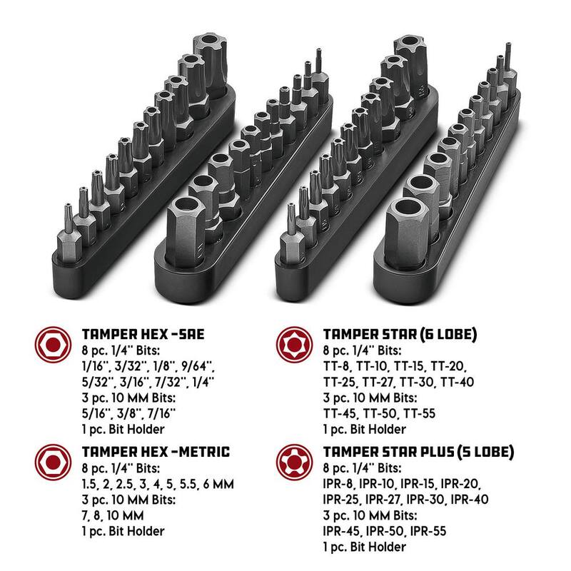 Juego de 81 piezas de Powerbuilt para soluciones de enchufes y puntas para sujetadores especiales y dañados - 240152