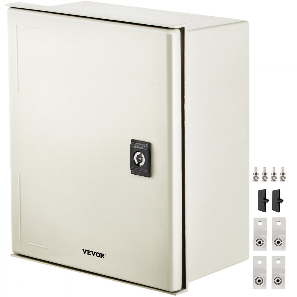 VEVOR Fiberglass STELL Enclosure, 12 x 10 x 6'' NEMA 4X Fiberglass Electrical Box, IP66 Waterproof & Dustproof, Outdoor/Indoor Electrical Junction Box, with Mounting Plate(30 x 25 x 14 cm) - DQXFSBLG30X25X141V0
