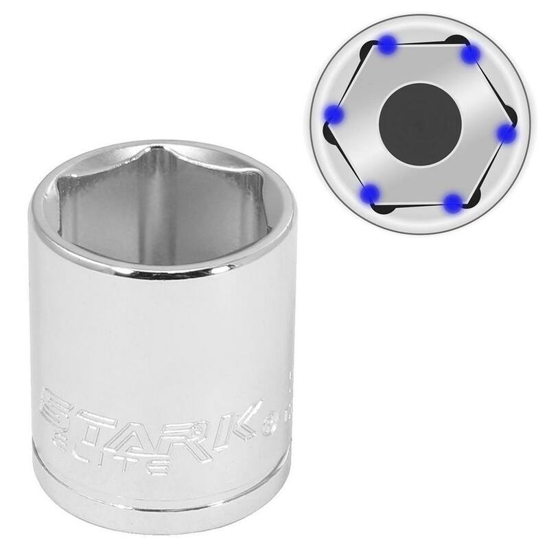 STARK USA Juego de Vasos de 1/2 pulgada con Trinquete 90T y Barras de Extensión SAE y Métricas de CR-V (55 piezas) - 35300