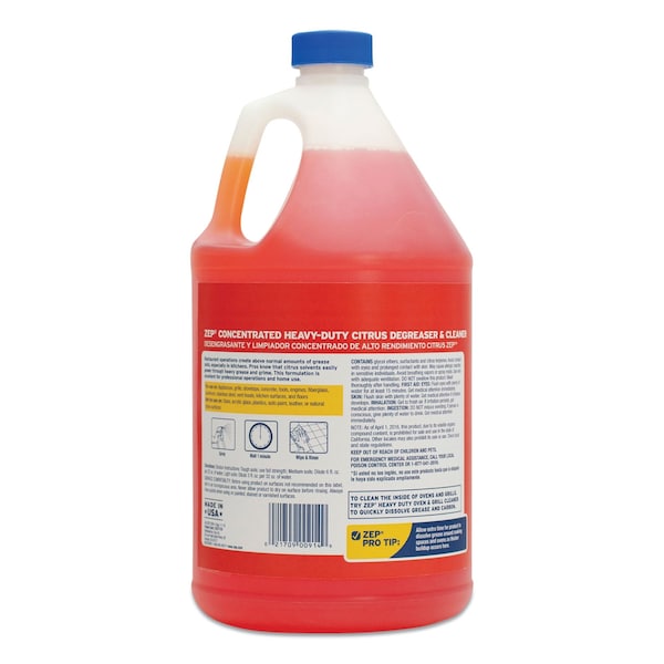 Desengrasante de alta resistencia Zep, bote de 1 galón, líquido, naranja, 4 paquetes - ZUCIT128