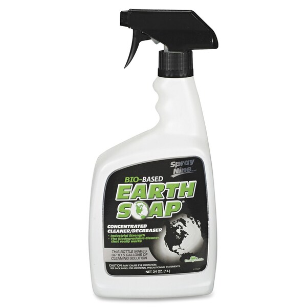 Limpiador/Desengrasante Spray Nine, Botella de gatillo de 32 oz, líquido, verde transparente, paquete de 6 - 27932