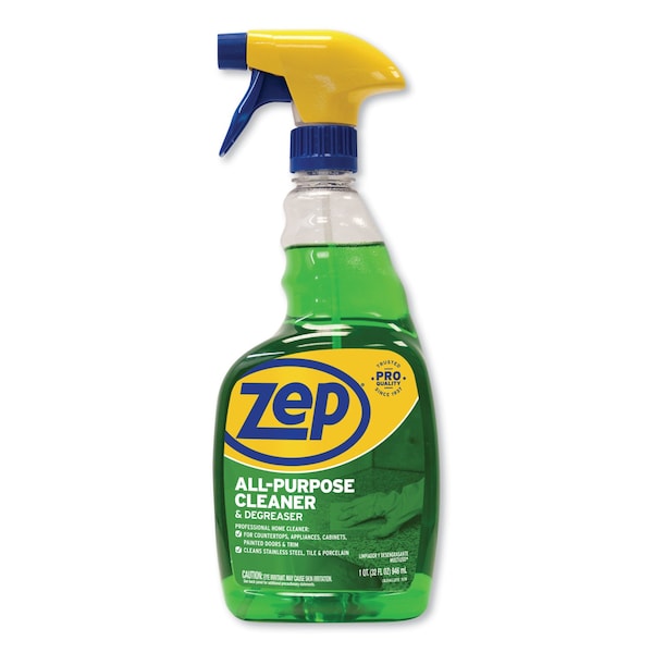 Limpiador/Desengrasante Zep, Botella rociadora de 32 onzas, líquido, verde, 12 unidades - ZUALL32