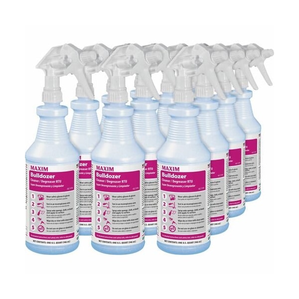 Midlab Maxim 05100012, Limpiador/Degrasante Bulldozer RTU con aroma a limón, botella de 32 oz - MLB05100012