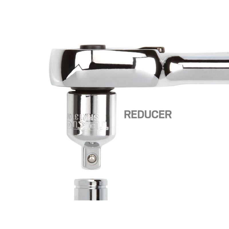 Set de llaves de vaso y trinquete de 6 puntos TEKTON de 3/16 pulg. a 3/4 pulg., de 1/4 pulg. y 3/8 pulg. (45 piezas) (5 mm a 19 mm) - SKT95301.