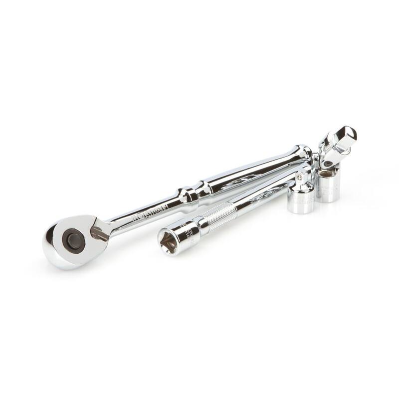 Set de llaves de vaso y trinquete de 6 puntos TEKTON de 3/16 pulg. a 3/4 pulg., de 1/4 pulg. y 3/8 pulg. (45 piezas) (5 mm a 19 mm) - SKT95301.