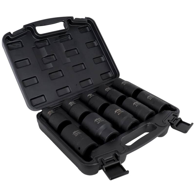 Juego de impacto para ruedas Milton de 1 pulgada, estándar SAE y métrico de servicio pesado - 10 piezas - 1300-SS-09