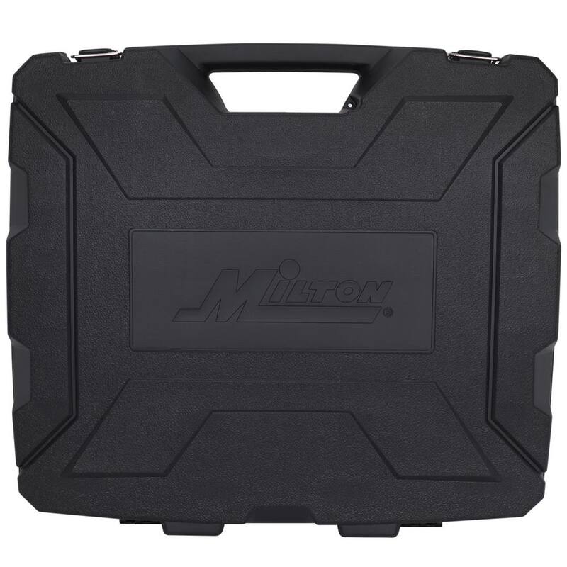 Juego de dados de impacto estándar y profundos de 1/2 pulg. Dr. SAE de 6 puntos de Milton - (39 piezas) - 1300-SS-08