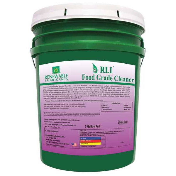 Limpiador de grado alimenticio Renewable Lubricants, cubeta de 5 galones, fresco - 87814
