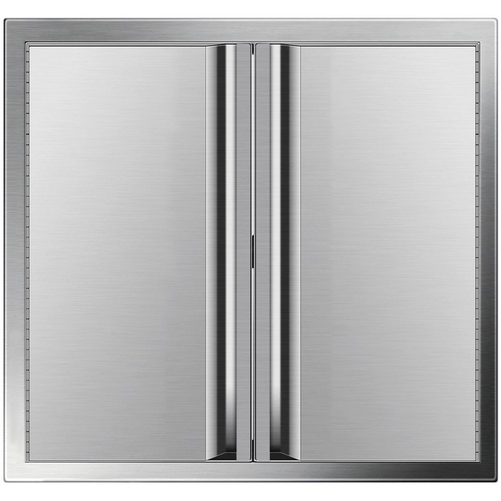 VEVOR BBQ Access Door 24 x 24 Inch, Double BBQ Door Stainless Steel with Recessed Handle, Outdoor Kitchen Doors for BBQ Island, Grill Station, Outside Cabinet - BXGCGMXKSKM24X241V0