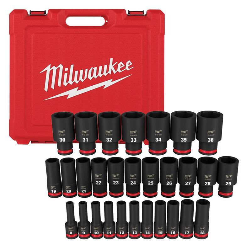 Juego de 29 piezas de impacto de 6 puntos Milwaukee SHOCKWAVE de 1/2 pulgadas de ancho métrico - 49-66-7015