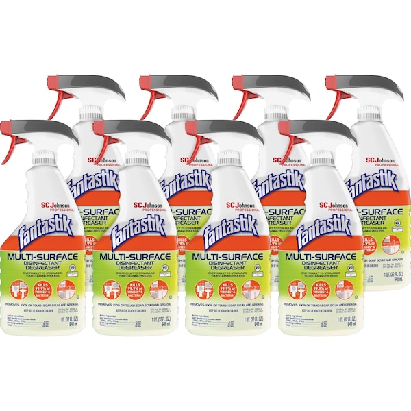 Fantastik Multisurface Desinfectante Desengrasante, Atomizador de 1 Qt, Verde, 8 PK - SJN311836CT