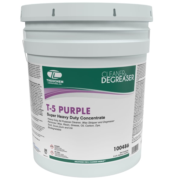 Theochem Desengrasante Concentrado Súper Resistente, balde de 5 galones, líquido, violeta - 100486-99990-1P