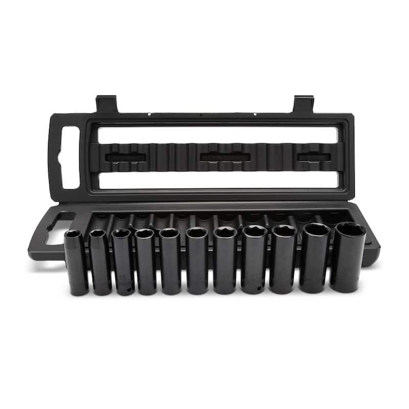 Juego de llaves de impacto de 6 puntos métricas de 1/2 pulgadas Husky con estuche de almacenamiento (11 piezas) - H2DDIMP11PCM