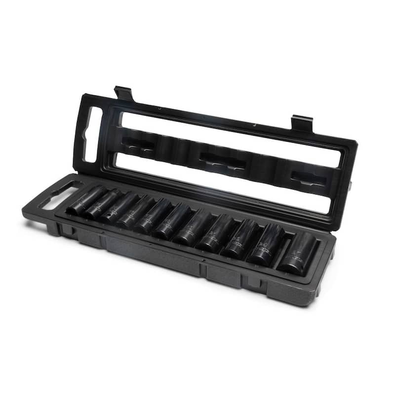 Juego de llaves de impacto de 6 puntos métricas de 1/2 pulgadas Husky con estuche de almacenamiento (11 piezas) - H2DDIMP11PCM