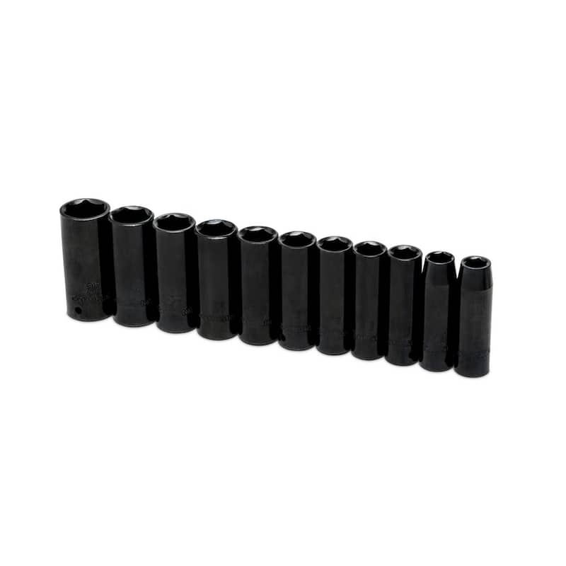 Juego de llaves de impacto de 6 puntos métricas de 1/2 pulgadas Husky con estuche de almacenamiento (11 piezas) - H2DDIMP11PCM