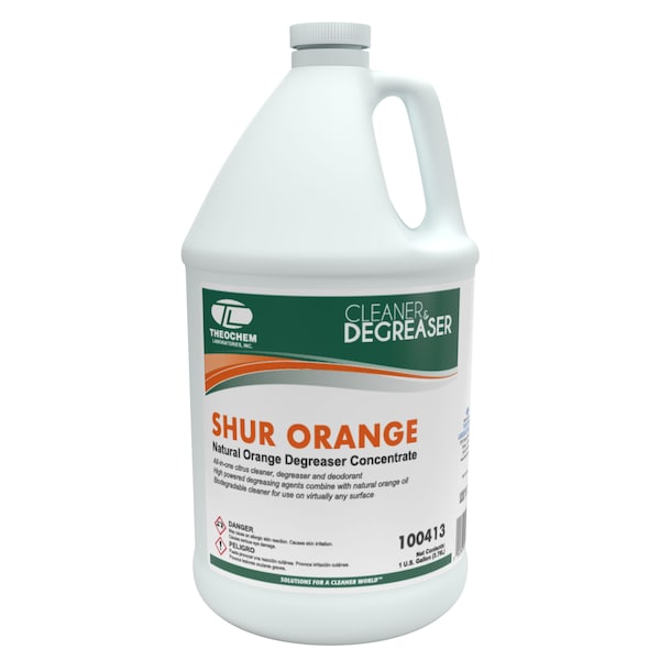 Concentrado de desengrasante natural de naranja Theochem, botella de 1 galón, líquido, transparente, 4 PK - 100413-99990-7G