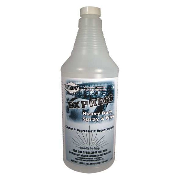 Limpiador Desengrasante Descontaminante Wechem, Botella de 32 Oz, Líquido, Transparente, Incoloro, 12 unidades - I60Q